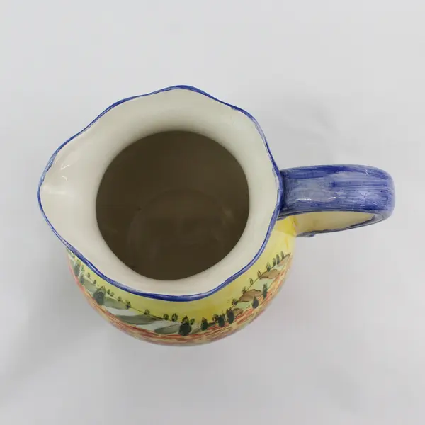 Hand Painted Ceramic Poppy Field  Pitcher China 8.75"