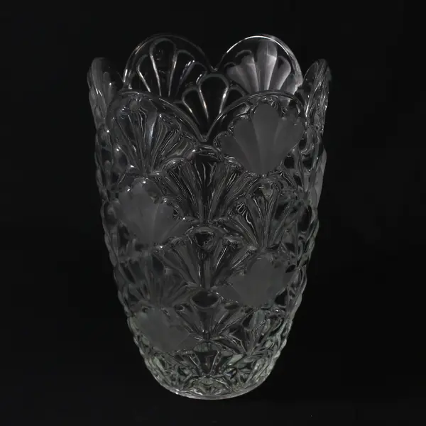 Bohemia Glass Mid 20th Century Czech Hand Cut Crystal Flower Vase 9"