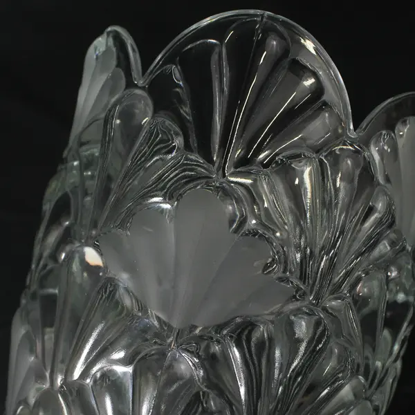 Bohemia Glass Mid 20th Century Czech Hand Cut Crystal Flower Vase 9"