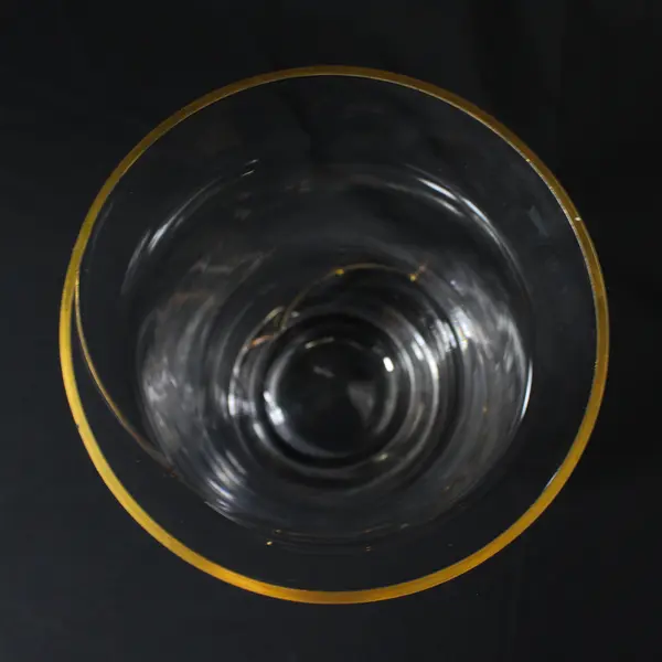 Vintage Pier 1 Swirline Blown Glass Gold Dot Swirl Vase 9.25”