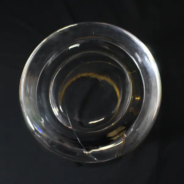 Vintage Pier 1 Swirline Blown Glass Gold Dot Swirl Vase 9.25”