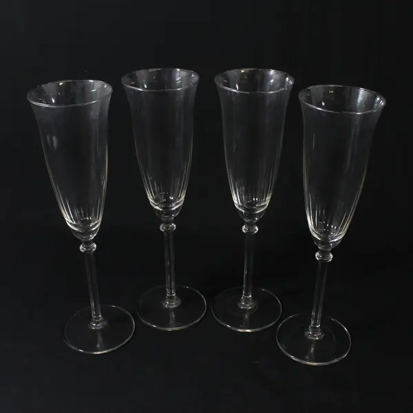 Set Of 4 Royal Leerdam Cecilia champagne Flutes Netherlands 9.5 "