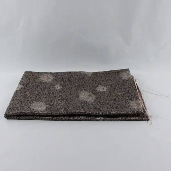 Brown and Taupe Chrysanthemum Floral Brocade Fabric 3-3/4 yds x 30"