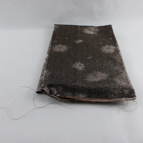 Brown and Taupe Chrysanthemum Floral Brocade Fabric 3-3/4 yds x 30"