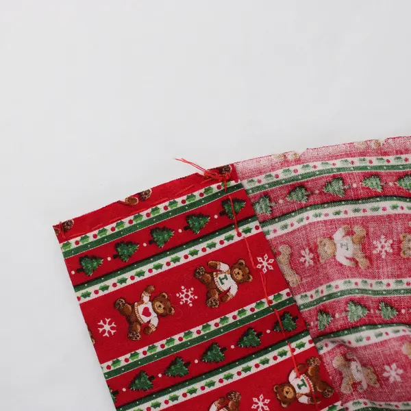Vintage Cranston Print Works Christmas Teddy Bear Hemmed Fabric 1-2/3 yd x 42"