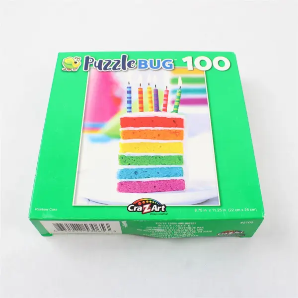 Lot of 2 Cra-Z-Art PuzzleBug 100pc Jigsaw Rainbow Cake & Butterflies #2100