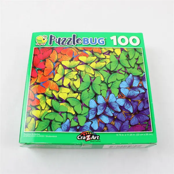 Lot of 2 Cra-Z-Art PuzzleBug 100pc Jigsaw Rainbow Cake & Butterflies #2100