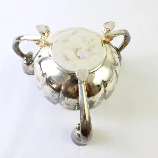 Landes N.Y. Silver Gold Plated Lotus Bowl Candle Holder Decor