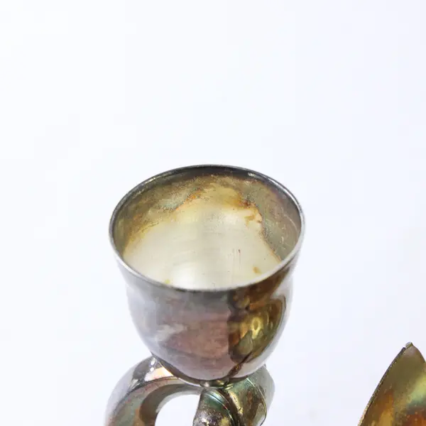 Landes N.Y. Silver Gold Plated Lotus Bowl Candle Holder Decor