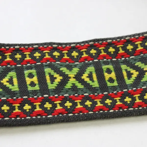 Vintage Woven Camera Strap Green Red Yellow Adjustable Neck Shoulder