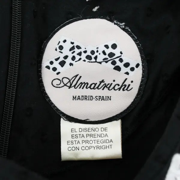 Almatrichi Embroidered Neckline Sheer Black 3/4-Sleeve Top Women's US XL