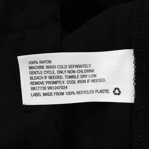 NWT A New Day Black Textured Long-Sleeved Pussy Bow Blouse Women's Medium
