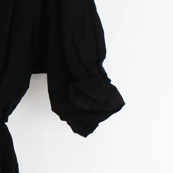 Hudson Gray Black Peplum Blouse Women's Medium Half Sleeve