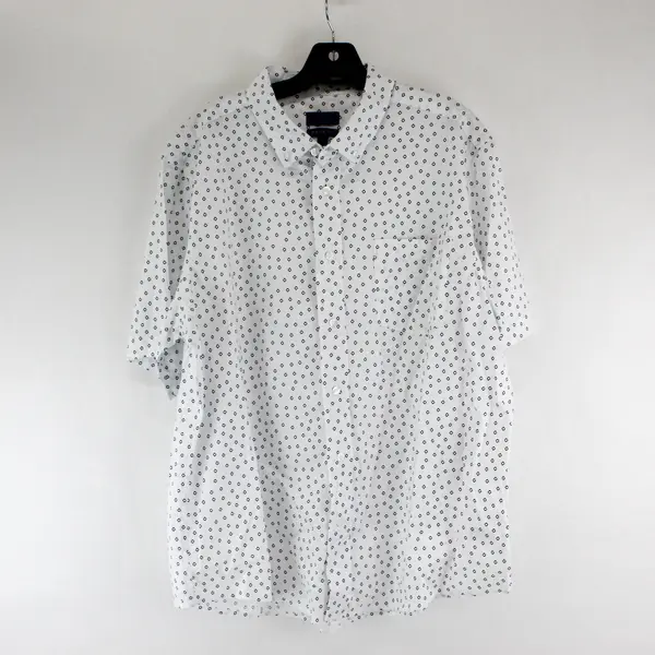 NWT George White Classic Fit Short-Sleeved Button-Down Shirt Men's XL