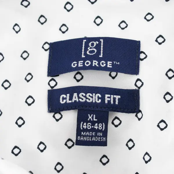 NWT George White Classic Fit Short-Sleeved Button-Down Shirt Men's XL