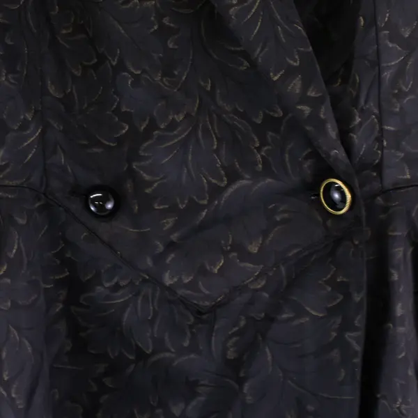 PM Collection Black Scroll Leaf Peplum Blazer Womens Sz 14 Long Sleeve