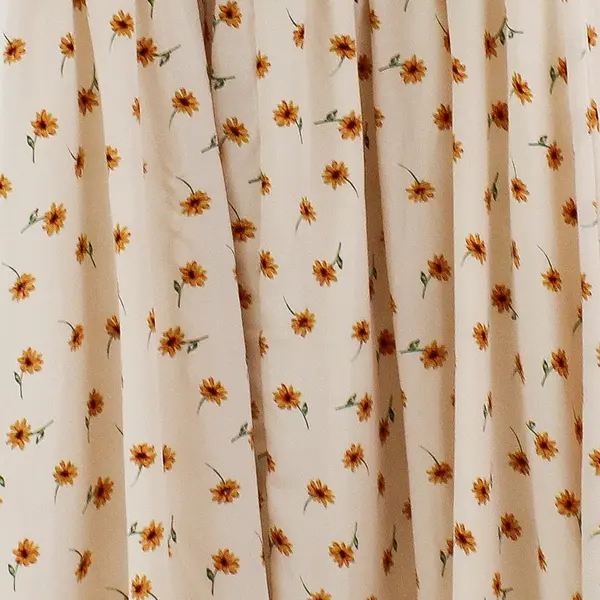 Sienna Sky Ivory Daisy Floral Puff Sleeve Knee-Length Dress Large