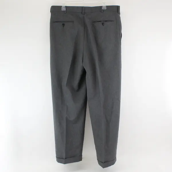 Bocaccio Uomo Gray Pleated Cuffed Suit Pants Men's 38x32