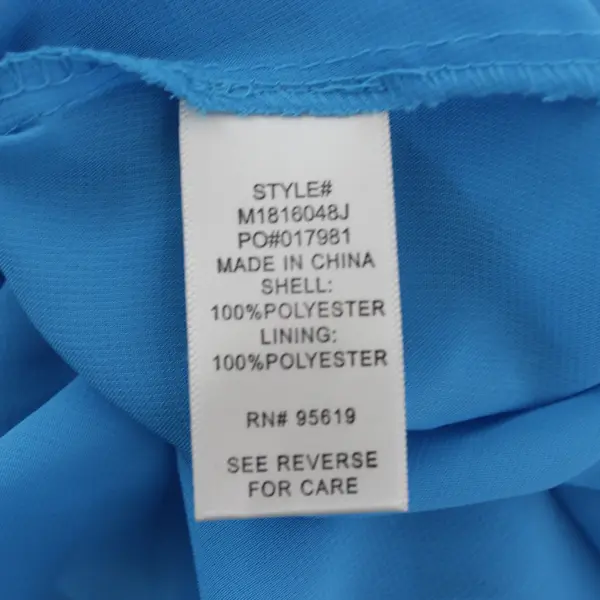 NWT John Paul Richard Turquoise Blue Sheer Ruffle Blouse Women's Medium