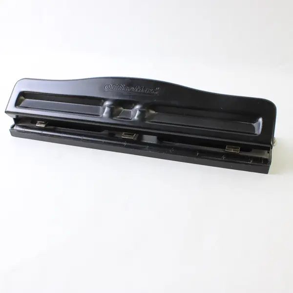 Office Max 3-Hole Punch Black Used Office Paper Punch