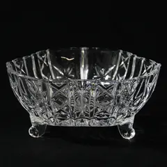 3 Footed Triangular Crystal Candy Dish
