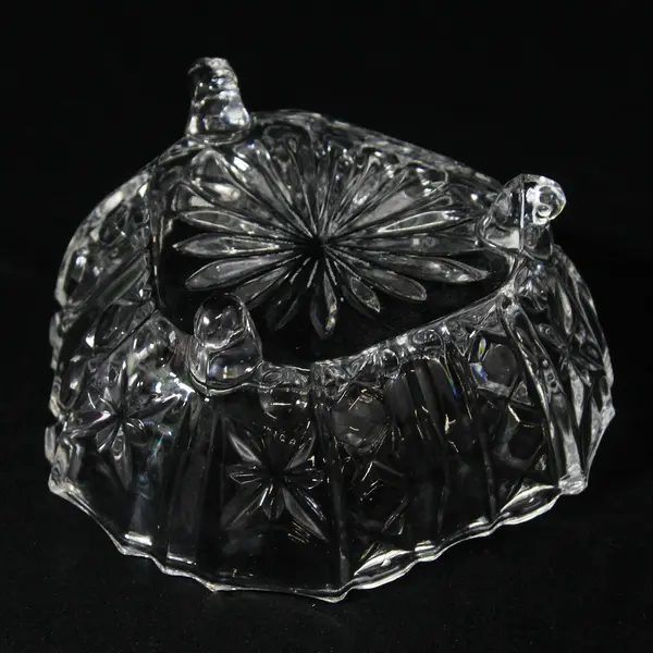 3 Footed Triangular Crystal Candy Dish