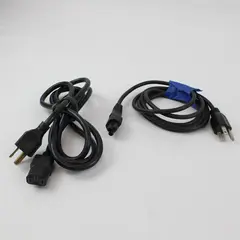 Lot of 2 AC Power Cords NEMA 1-15P to IEC C13 C5 2-Prong