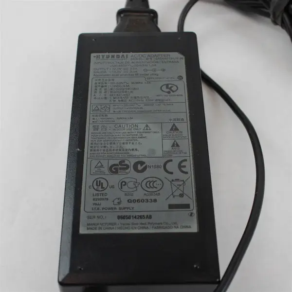 Hyundai Imagequest AC/DC Adapter Power Supply Model# SAD04212-UV-36 