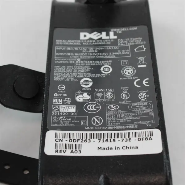 Genuine Dell 65W AC Power Adapter (PA-12 Family) Model No.PA-1650-06D3