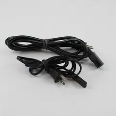 Lot of 2 AC Power Cords Black 2-Prong 3-Prong Universal TV PC Monitor