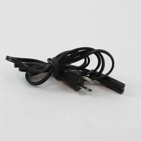 Lot of 2 AC Power Cords Black 2-Prong 3-Prong Universal TV PC Monitor