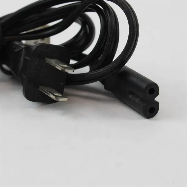 Lot of 2 AC Power Cords Black 2-Prong 3-Prong Universal TV PC Monitor