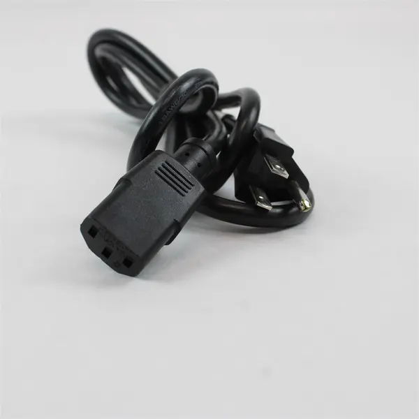 Lot of 2 AC Power Cords Black 2-Prong 3-Prong Universal TV PC Monitor