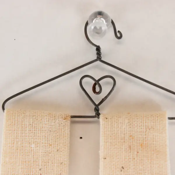 Lot of 2 Handmade Dollhouse Accessories Miniature Hangers with Tea Towels