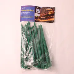 Adams Party Lighters 25 Outdoor Light Stakes Green Plastic