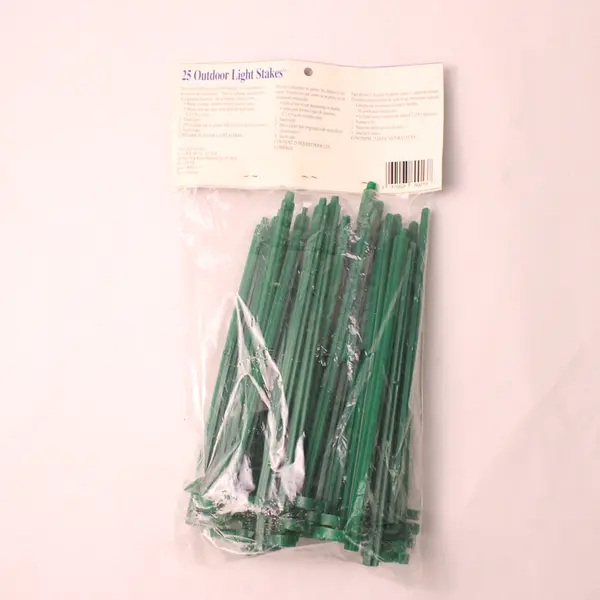 Adams Party Lighters 25 Outdoor Light Stakes Green Plastic