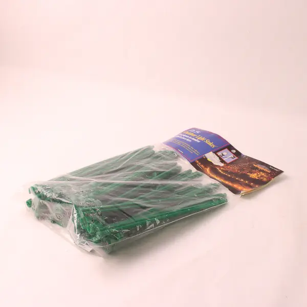 Adams Party Lighters 25 Outdoor Light Stakes Green Plastic
