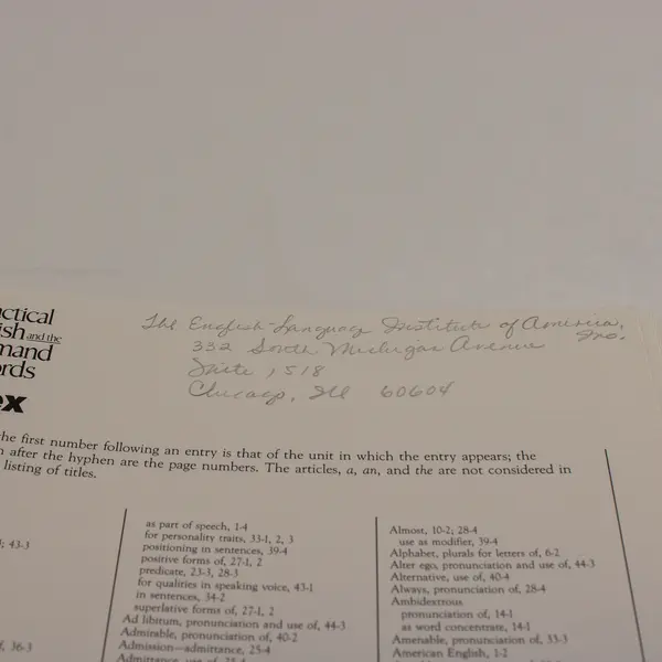 Practical English and the Command of Words Course Binder 1990