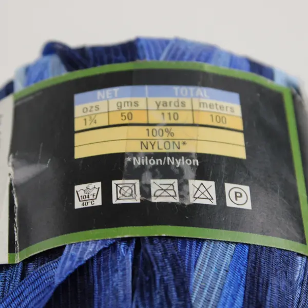 Lot of 2 Lion Brand Incredible Ribbon Yarn Blue and Gray