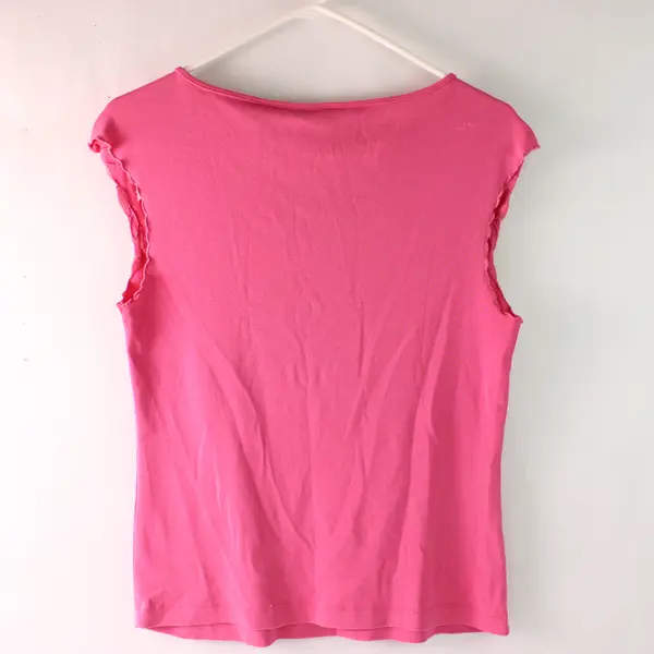 Valerie Stevens Pink Floral Embroidered Cutwork Cap Sleeve Top Medium