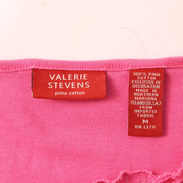Valerie Stevens Pink Floral Embroidered Cutwork Cap Sleeve Top Medium