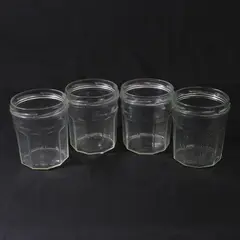 Lot of 4 Bonne Maman Clear 13 Oz. Glass Jam Jars  No Lids