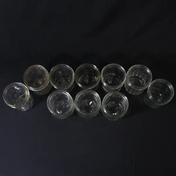 Lot of 10 Assorted Ball and Kerr Half Pint Canning Jars No Lids