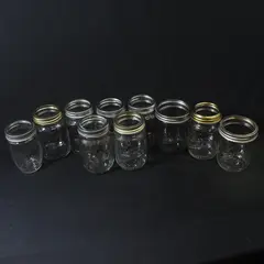 Lot of 10 Kerr Pint Canning Jars Wide And Narrow Mouth W/ Rings No Lids