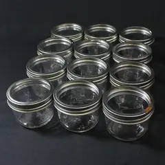 Lot of 12 Kerr Wide Mouth Half Pint Canning Jars W/ Rings No Lids