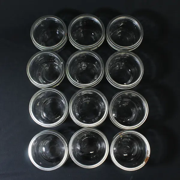 Lot of 12 Kerr Wide Mouth Half Pint Canning Jars W/ Rings No Lids