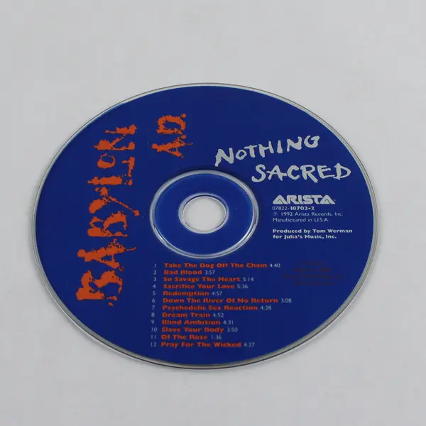 Babylon A.D.  Nothing Sacred Album CD 1992 Arista