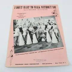 VTG Sheet Music I Don't Want to Walk Without You Frank Loesser Jule Styne 1941 