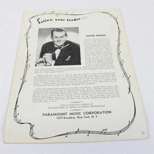 VTG Sheet Music I Don't Want to Walk Without You Frank Loesser Jule Styne 1941 