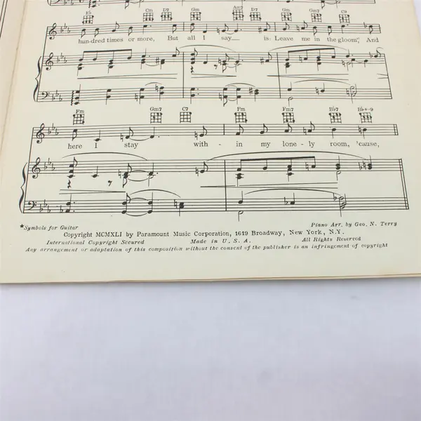 VTG Sheet Music I Don't Want to Walk Without You Frank Loesser Jule Styne 1941 
